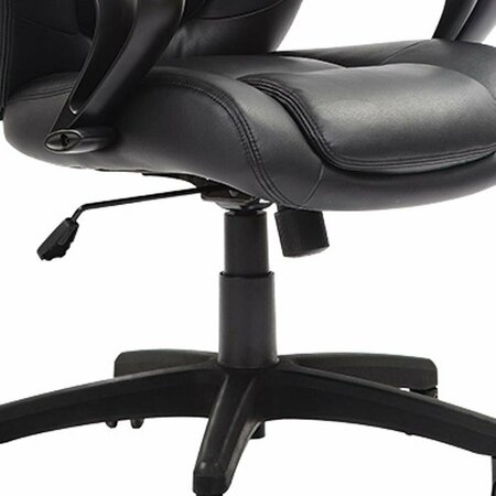 Homeroots Black Leather Chair 26.37 x 27.55 x 41.33 in. 372382